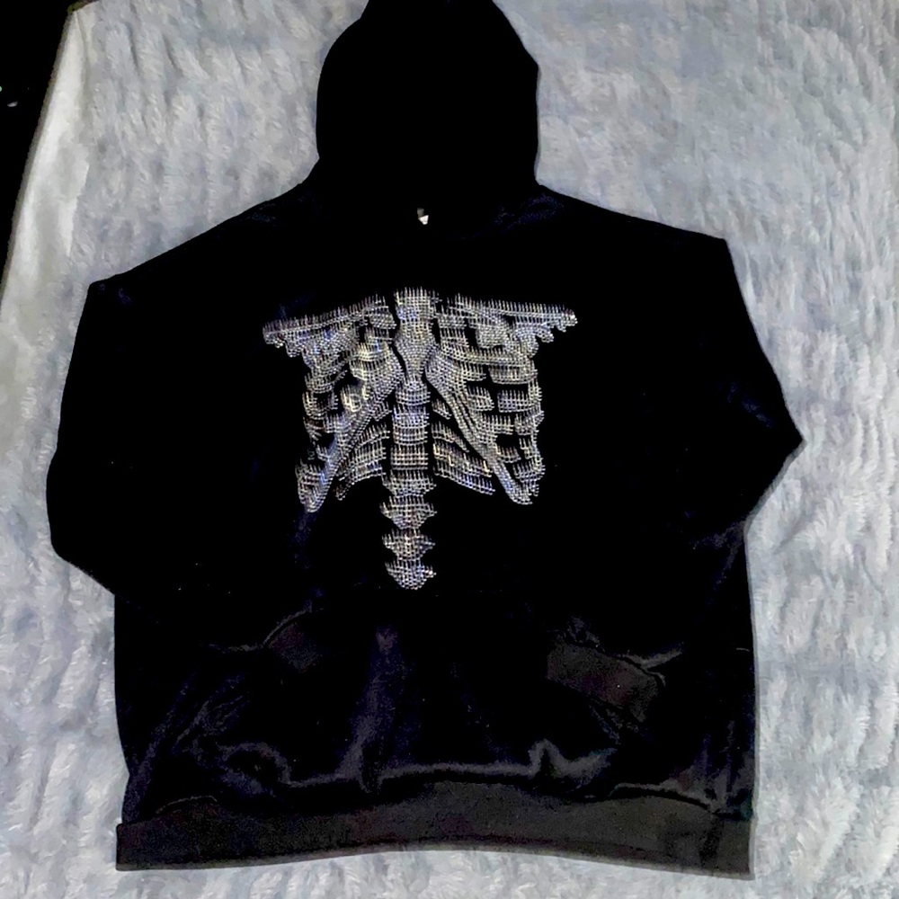 Skeleton Rhinestone Hoodie